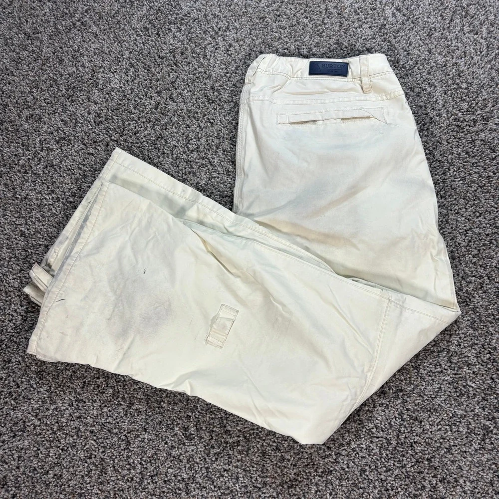 Burton Snowboard Pants Cream Off White Men's M Winter Ski Insulated Trousers